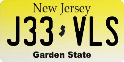 NJ license plate J33VLS