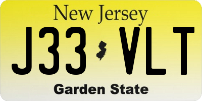 NJ license plate J33VLT