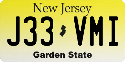 NJ license plate J33VMI