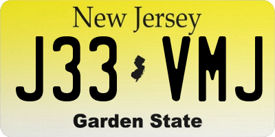 NJ license plate J33VMJ