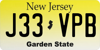 NJ license plate J33VPB