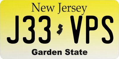 NJ license plate J33VPS