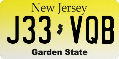 NJ license plate J33VQB