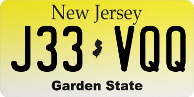 NJ license plate J33VQQ