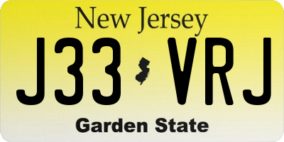 NJ license plate J33VRJ