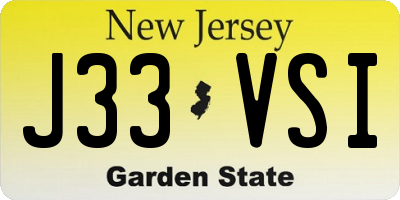 NJ license plate J33VSI