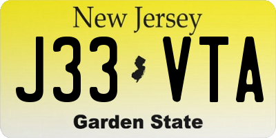 NJ license plate J33VTA