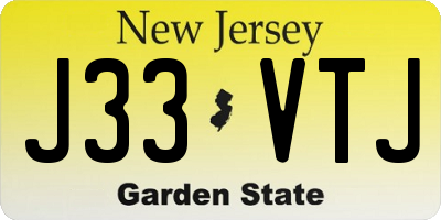 NJ license plate J33VTJ