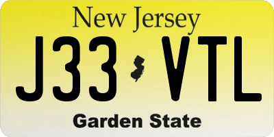 NJ license plate J33VTL