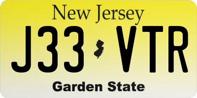 NJ license plate J33VTR