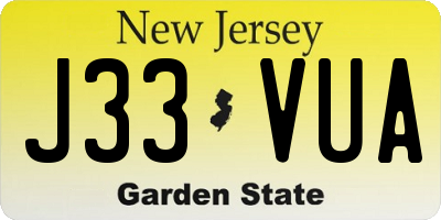 NJ license plate J33VUA