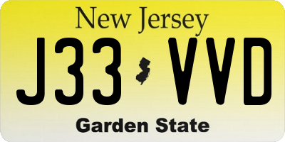NJ license plate J33VVD