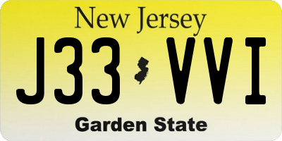 NJ license plate J33VVI