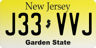 NJ license plate J33VVJ