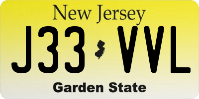 NJ license plate J33VVL