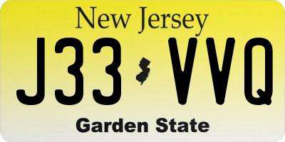 NJ license plate J33VVQ