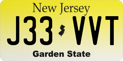 NJ license plate J33VVT