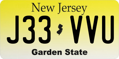 NJ license plate J33VVU