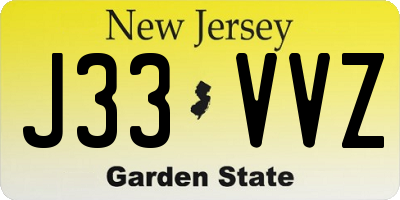 NJ license plate J33VVZ