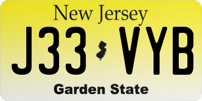 NJ license plate J33VYB
