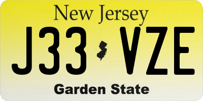 NJ license plate J33VZE
