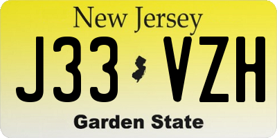 NJ license plate J33VZH