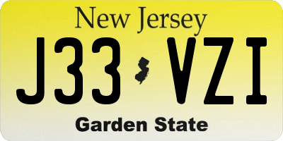 NJ license plate J33VZI
