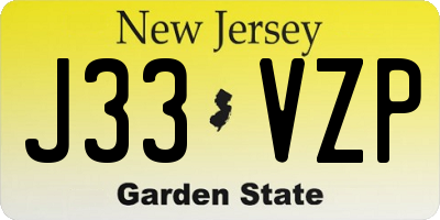 NJ license plate J33VZP