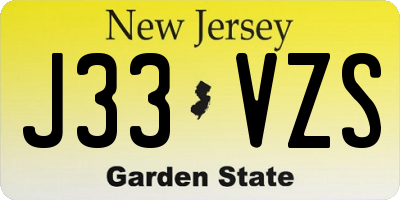 NJ license plate J33VZS