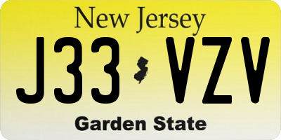 NJ license plate J33VZV