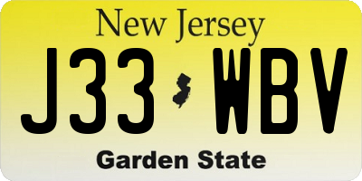 NJ license plate J33WBV