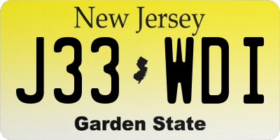 NJ license plate J33WDI