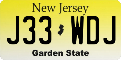 NJ license plate J33WDJ
