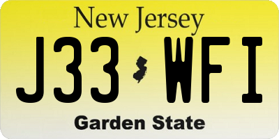 NJ license plate J33WFI