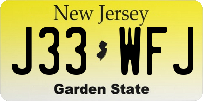 NJ license plate J33WFJ