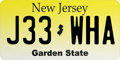 NJ license plate J33WHA