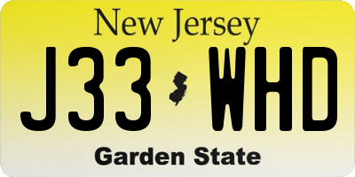 NJ license plate J33WHD