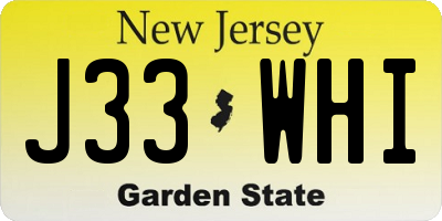 NJ license plate J33WHI