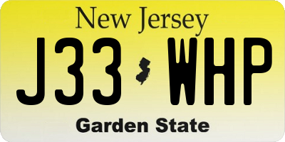 NJ license plate J33WHP