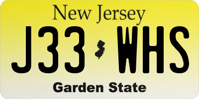 NJ license plate J33WHS