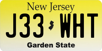 NJ license plate J33WHT