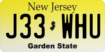 NJ license plate J33WHU