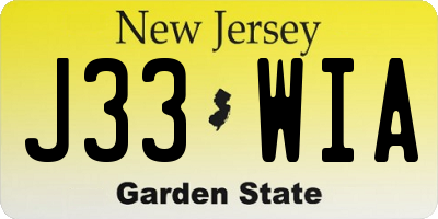 NJ license plate J33WIA