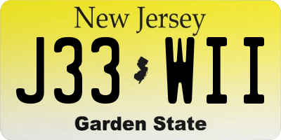 NJ license plate J33WII