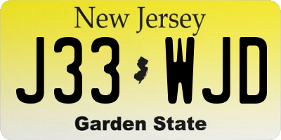 NJ license plate J33WJD