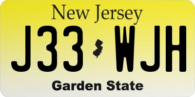 NJ license plate J33WJH