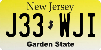 NJ license plate J33WJI