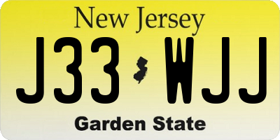 NJ license plate J33WJJ