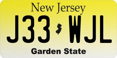 NJ license plate J33WJL