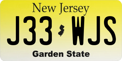 NJ license plate J33WJS